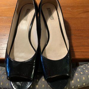 Cole Haan patent wedge/ open toe